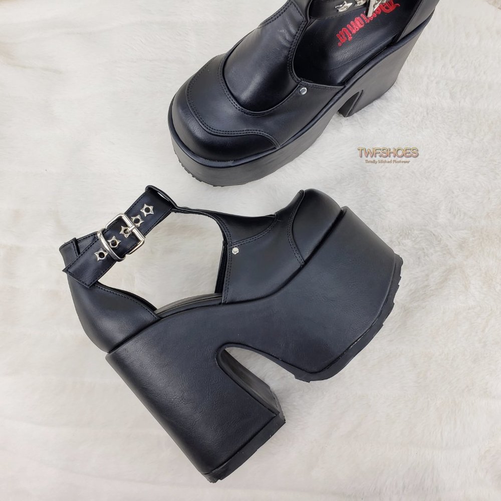 Goth Platform Chunky Heel Sandal Shoes RESTOCKED - Picture 3 of 11